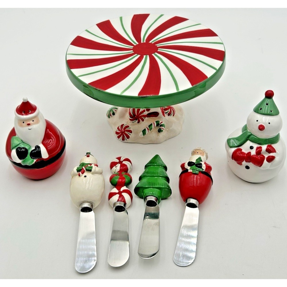 St. Nicholas Square‎ Candy Greetings Collection Pedestal Cake Stand Christmas